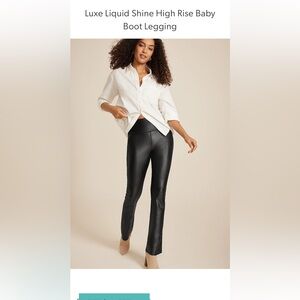 Women’s Maurice’s Black Luxe Shine High Rise Baby Boot Legging XL Regular